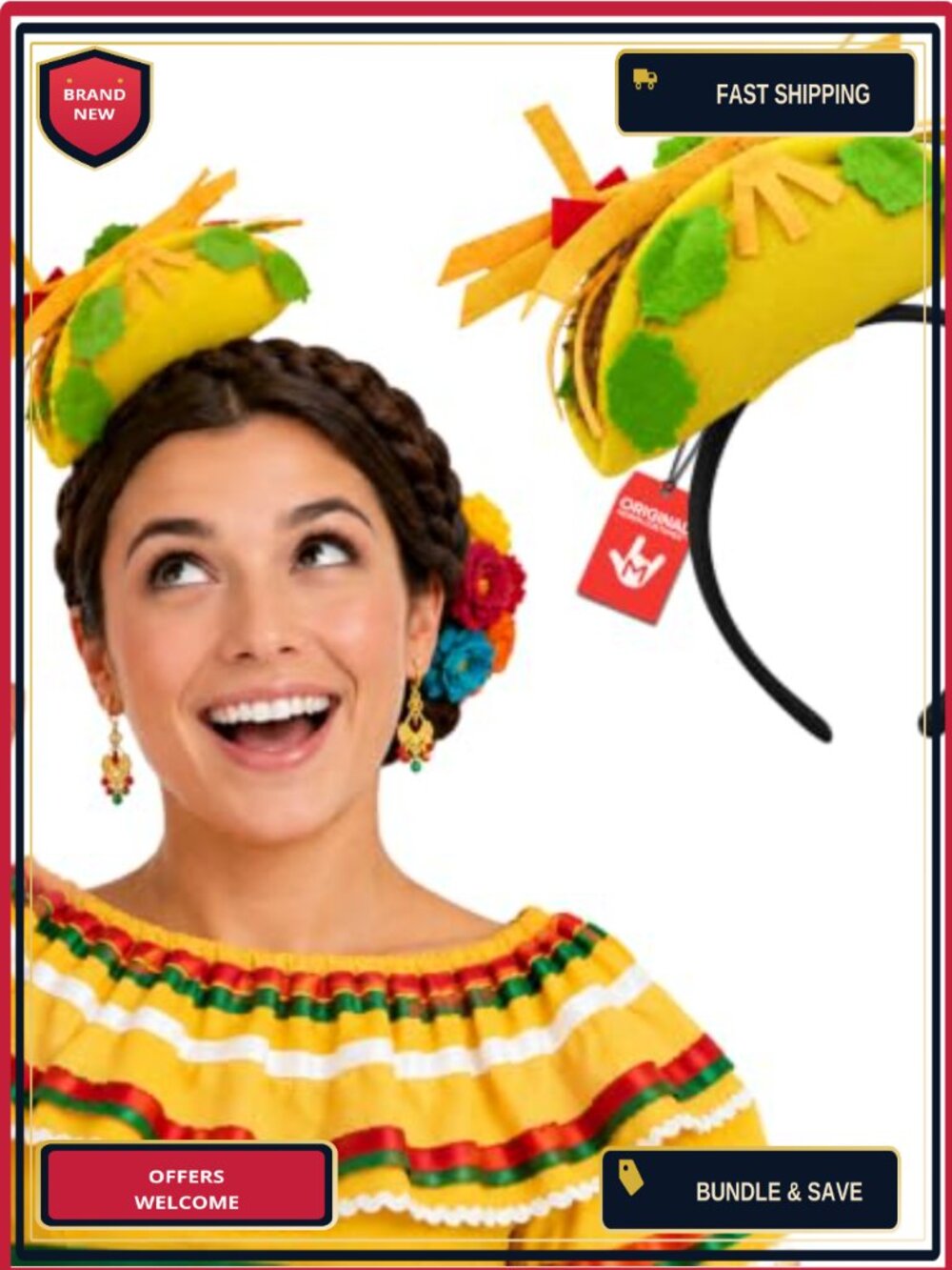 Novelty Taco Headband Funny Costume Accessory for Parties